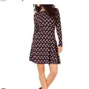 NWT Womens Aumora Elegant Black and White Patterned Dress